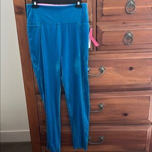 Lilly Pulitzer Blue Velour Leggings NWT